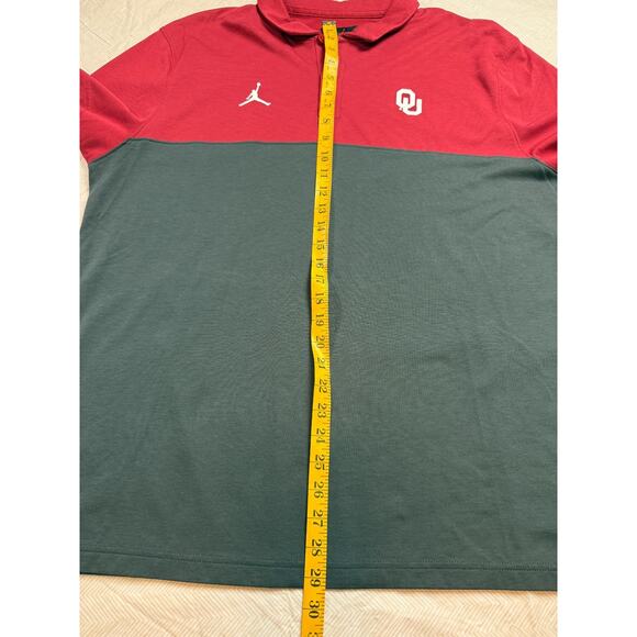 Nike Air Jordan Jumpman OU Oklahoma Sooners Polo SHIRT Mens XL Red/Gray - Picture 9 of 11